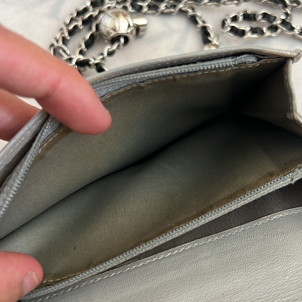 Chanel CC Patent Leather Timeless Wallet on Chain WOC Chain Crossbody Purse Bag - Picture 11 of 12